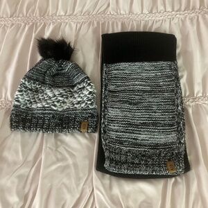 Like New - Free Country Scarf Beanie Set for Women (Knit Twist Black) - One Size